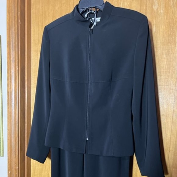 Zip Front Black Suit - Picture 1 of 9